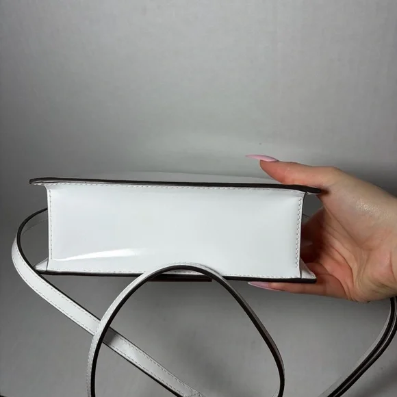 Tory Burch BON BON SPAZZOLATO MINI TOP-HANDLE BAG White